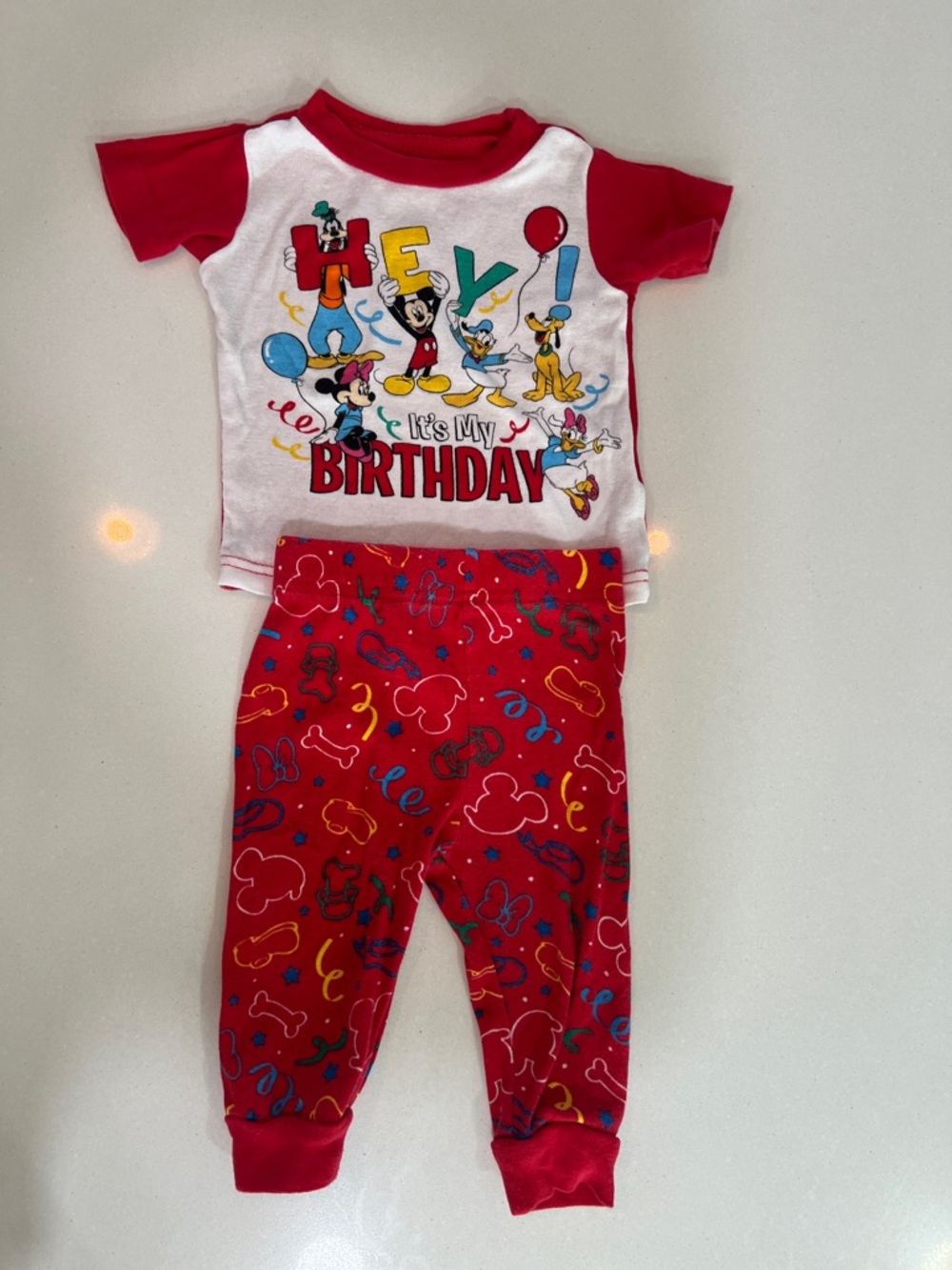 Disney Mickey & Friends 90s Vintage Style “It's My Birthday” Pajama Set - Red